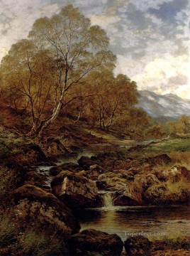  wales Art Painting - The Stream From The Hills Of Wales Benjamin Williams Leader